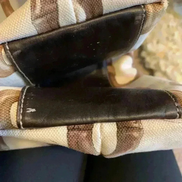 Gucci Vintage Tote Bag Canvas Leather Horsebit Logo  Pattern Beige and Brown. - Picture 14 of 15